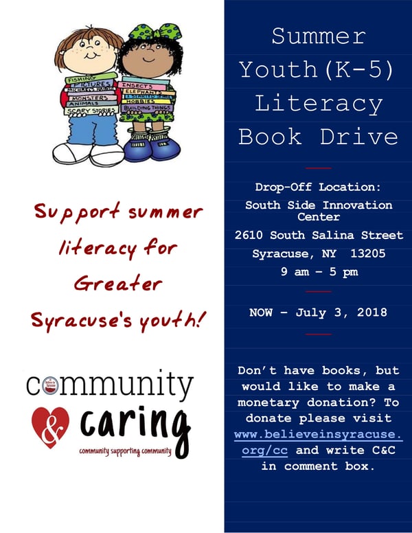 Believe In Syracuse Summer Youth Book Drive 2018