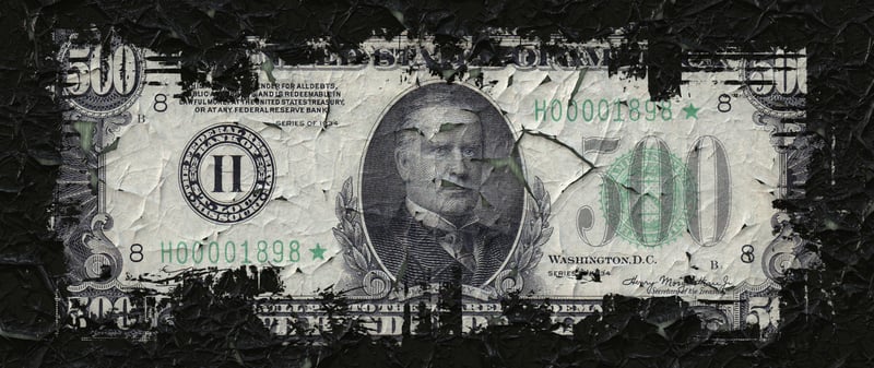 500 dollar bill disappearing