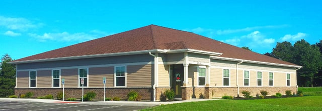 This same area following completion of construction and landscaping in July 2015.